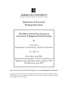 Department of Economics Working Paper Series  The Effect of Non-Farm Income on