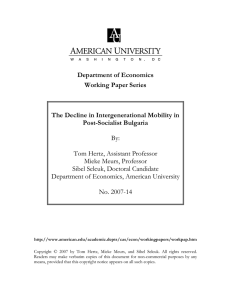 Department of Economics Working Paper Series  The Decline in Intergenerational Mobility in