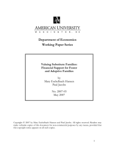 Department of Economics Working Paper Series  Valuing Substitute Families: