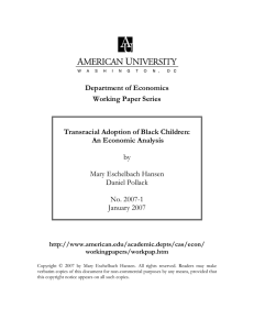 Department of Economics Working Paper Series  Transracial Adoption of Black Children: