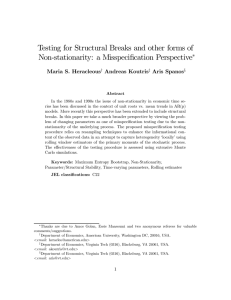 Testing for Structural Breaks and other forms of ∗ Maria S. Heracleous