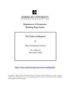 Department of Economics Working Paper Series  The Value of Adoption