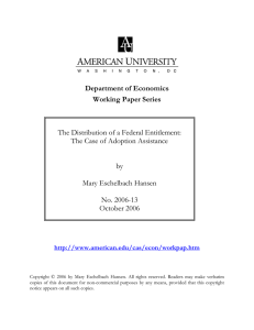 Department of Economics Working Paper Series  The Distribution of a Federal Entitlement: