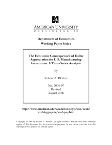 Department of Economics Working Paper Series The Economic Consequences of Dollar