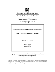 Department of Economics Working Paper Series  Macroeconomic and Structural Constraints