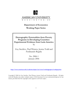 Department of Economics Working Paper Series  Demographic Externalities from Poverty