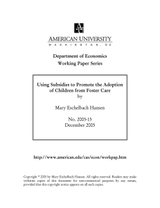 Department of Economics Working Paper Series  Using Subsidies to Promote the Adoption