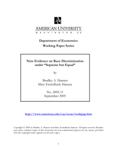 Department of Economics Working Paper Series  New Evidence on Race Discrimination