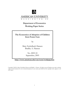 Department of Economics Working Paper Series  The Economics of Adoption of Children