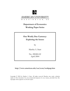 Department of Economics Working Paper Series  One World, One Currency: