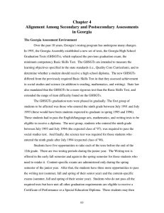 Chapter 4 Alignment Among Secondary and Postsecondary Assessments in Georgia