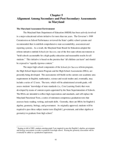 Chapter 5 Alignment Among Secondary and Post-Secondary Assessments in Maryland