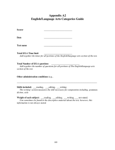 Appendix A2 English/Language Arts Categories Guide