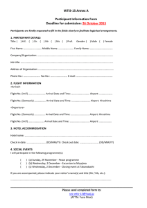 WTIS-15 Annex A Participant Information Form Deadline for submission: