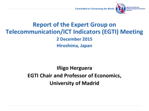 Report of the Expert Group on Telecommunication/ICT Indicators (EGTI) Meeting  Iñigo Herguera