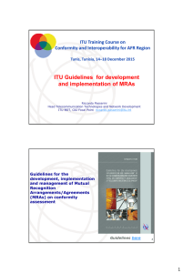 ITU Guidelines  for development and implementation of MRAs