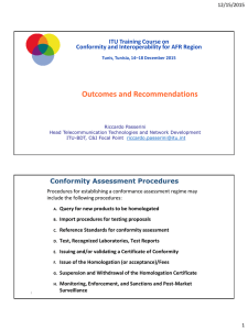 Outcomes and Recommendations  ITU Training Course on