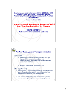 Conformance and Interoperability (C&amp;I) for AFR Terminals, Homologation Procedures &amp; Market