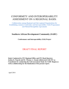CONFORMITY AND INTEROPERABILITY ASSESSMENT ON A REGIONAL BASIS: