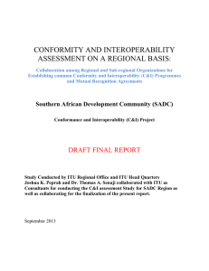 CONFORMITY AND INTEROPERABILITY ASSESSMENT ON A REGIONAL BASIS: