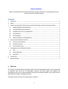 Report on Implementation for Evolving Telecommunication Infrastructure for Developing Countries: