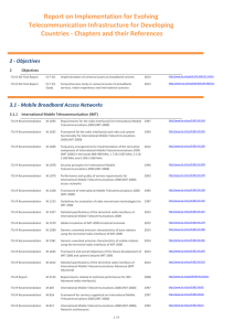 Report on Implementation for Evolving Telecommunication Infrastructure for Developing