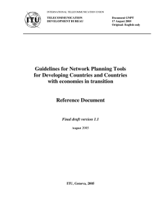 Guidelines for Network Planning Tools for Developing Countries and Countries