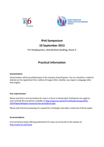 IPv6 Symposium 10 September 2013 Practical information