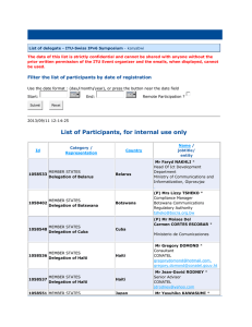 List of delegate - ITU-Swiss IPv6 Symposium