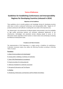Guidelines for Establishing Conformance and Interoperability