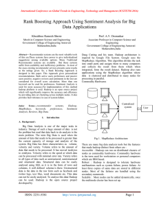 Rank Boosting Approach Using Sentiment Analysis for Big Data Applications