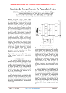 Simulation for Step up Converter for Photovoltaic System