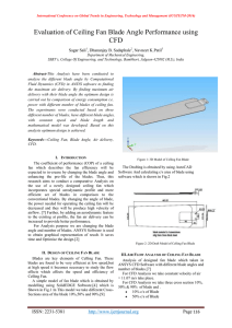 Evaluation of Ceiling Fan Blade Angle Performance using CFD Sagar Sali