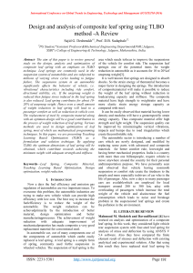 Design and analysis of composite leaf spring using TLBO