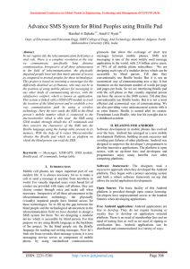 Advance SMS System for Blind Peoples using Braille Pad