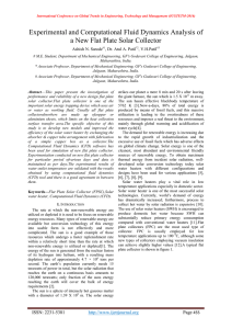 Experimental and Computational Fluid Dynamics Analysis of Ashish N. Sarode