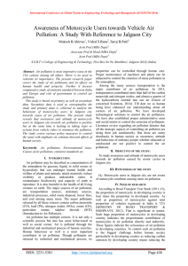 Awareness of Motorcycle Users towards Vehicle Air Mukesh B.Ahirrao , Vishal S.Rana