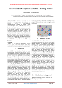 Review of QOS Comparison of MANET Routing Protocol  Vaishali rathod