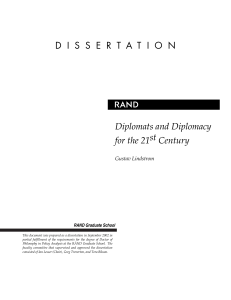 R Diplomats and Diplomacy for the 21st Century