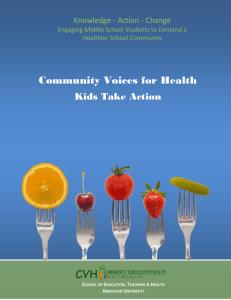 Community Voices for Health  Kids Take Action Knowledge - Action - Change
