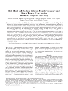 Red Blood Cell Sodium-Lithium Countertransport and Risk of Future Hypertension