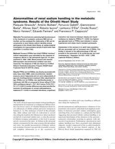 Abnormalities of renal sodium handling in the metabolic Strazzullo , Antonio Barbato