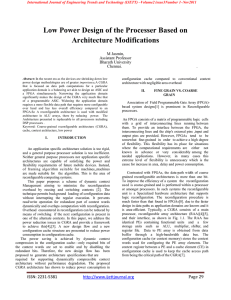 Low Power Design of the Processer Based on Architecture Modifications  M Jasmin,