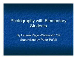 Photography with Elementary Students