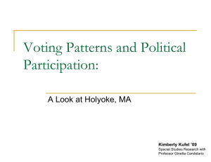 Voting Patterns and Political P i i i Participation: