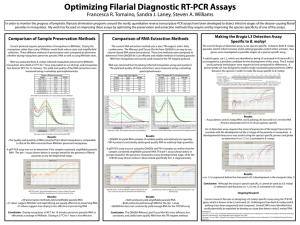 Optimizing Filarial Diagnostic RT-PCR Assays