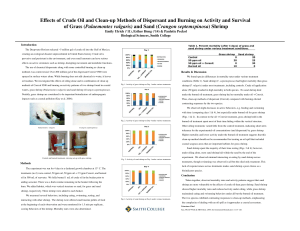 Effects of Crude Oil and Clean-up Methods of Dispersant and... Palaemontes vulgaris)