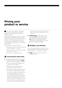 Pricing your product or service