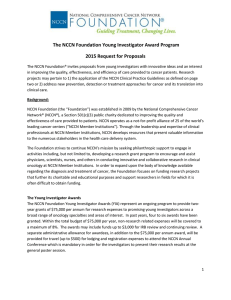 The NCCN Foundation Young Investigator Award Program 2015 Request for Proposals