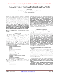 An Analysis of Routing Protocols in MANETs  Ankita Bihani